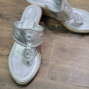 New Jack Rogers silver wedge size 9